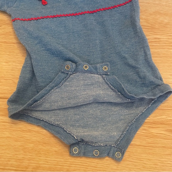 Vintage Babygro By Gerber One Piece Blue Nautical Seahorses  Size 18-27lbs - Picture 6 of 12